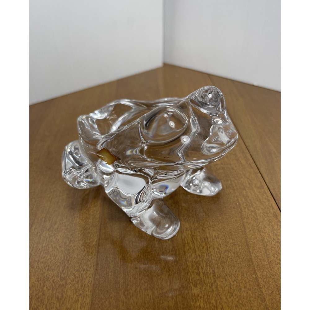 Vannes France Art Glass Frog Pipe Holder Ashtray Vintage Figurine Trinket Dish